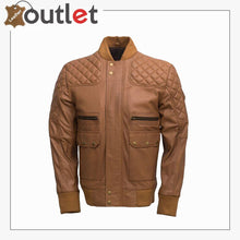 Load image into Gallery viewer, Mens Leather Bomber Jacket
