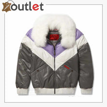 Load image into Gallery viewer, Mens Leather V Bomber Jacket