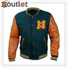 Load image into Gallery viewer, Mens Letterman Leather Jacket