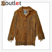 Load image into Gallery viewer, Mens Native American Cowboy Leather Jacket