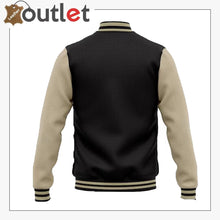Load image into Gallery viewer, Mens Varsity Black And White Leather Jacket