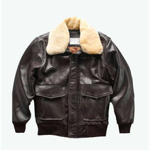 Load image into Gallery viewer, Mens Vintage Air force Flight Bomber Leather Jacket Leather Outlet