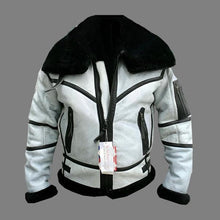 Load image into Gallery viewer, Men’s RAF B3 Black Shearling Aviator Bomber Jacket