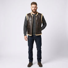 Load image into Gallery viewer, Aero Outlaw Shearling Leather Vest – Classic Biker Style