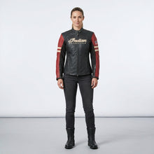 Load image into Gallery viewer, Women’s Racer Leather Motorcycle Jacket – Indian Style Heritage Edition