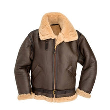 Laden Sie das Bild in den Galerie-Viewer, Herren B3 Shearling Schaffell Fliegerjacke – Klassischer Flieger-Stil