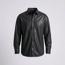 Load image into Gallery viewer, Men’s Genuine Lambskin Leather Shirt – Premium Slim Fit Leather Shirt