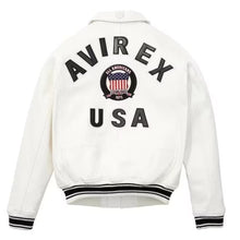 Load image into Gallery viewer, Snow White AVIREX Bomber Jacket Leather Outlet