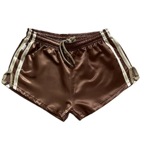 Sports sprinter shorts shiny satin with pocket