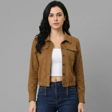 Laden Sie das Bild in den Galerie-Viewer, Women's Suede Trucker Jacket