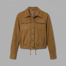 Laden Sie das Bild in den Galerie-Viewer, Women's Suede Trucker Jacket