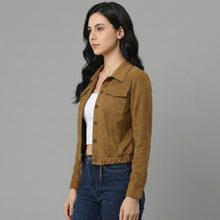 Laden Sie das Bild in den Galerie-Viewer, Women's Suede Trucker Jacket