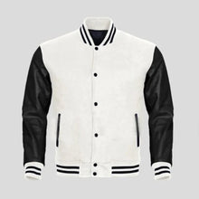 Laden Sie das Bild in den Galerie-Viewer, Varsity Multi-color Wool Varsity Letterman Bomber Jacket Leather Outlet