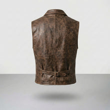 Load image into Gallery viewer, Men’s Motorcycle Leather Vest – Classic Biker Riding Vest