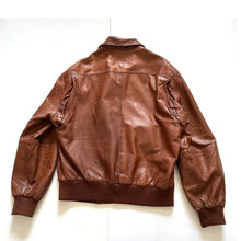 Load image into Gallery viewer, Vintage Mens Brown Leather Bomber Jacket Leather Outlet