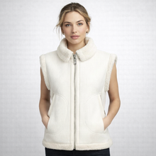 Load image into Gallery viewer, Women's White Teddy Shearling Vest