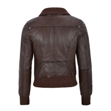 Load image into Gallery viewer, Women's Brown Lambskin Leather Jacket Leather Outlet