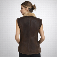 Load image into Gallery viewer, Women's Leather Shearling Vest