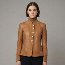 Load image into Gallery viewer, Women's Suede & Leather Single-Breasted Jacket