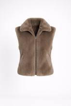 Load image into Gallery viewer, Women's Beige Shearling Fur Vest