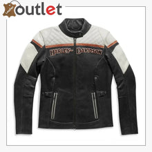 Load image into Gallery viewer, Womens H D Triple Vent Miss Enthusiast II Leather Jacket
