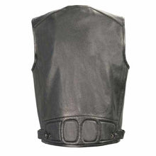 Load image into Gallery viewer, Zipper Front Black Motorcycle Vest