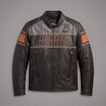Laden Sie das Bild in den Galerie-Viewer, Heritage Racing Braune Leder Bikerjacke – Klassischer Harley Moto Stil