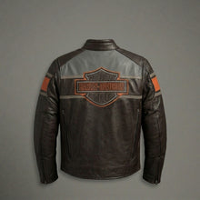 Laden Sie das Bild in den Galerie-Viewer, Heritage Racing Braune Leder Bikerjacke – Klassischer Harley Moto Stil