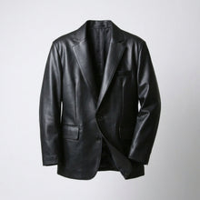 Load image into Gallery viewer, Men’s Premium Lambskin Leather Blazer – Classic Tailored Sport Coat
