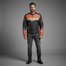 Laden Sie das Bild in den Galerie-Viewer, Harley Davidson Screamin Eagle Vintage Racing Lederjacke