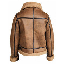 Load image into Gallery viewer, Men’s B3 Shearling Aviator Bomber Jacket – Brown Sheepskin Flight Coat