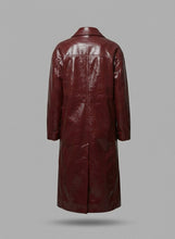 Laden Sie das Bild in den Galerie-Viewer, Damen Zweireihiger Leder-Trenchcoat – Eleganter, klassischer langer Übermantel