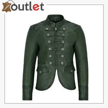 Load image into Gallery viewer, Green Victory Military Parade Style Real Leather Jacket