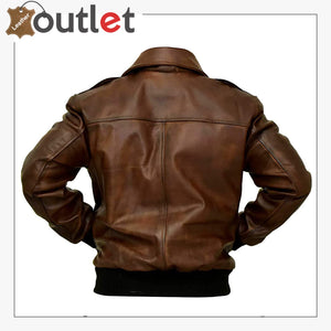 Cowhide Leather Bomber Aviator Flight Jacket Leather Outlet