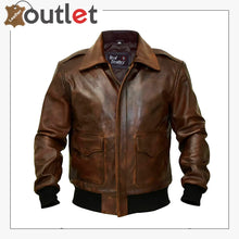 Load image into Gallery viewer, Cowhide Leather Bomber Aviator Flight Jacket Leather Outlet
