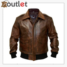Load image into Gallery viewer, Cowhide Leather Bomber Aviator Flight Jacket Leather Outlet
