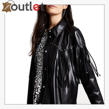 Load image into Gallery viewer, Black Real Quality Womens Leather Shirt - Leather Outlet