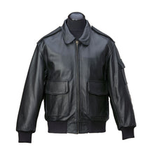 Load image into Gallery viewer, Men’s Aviator A-2 Black Tornado Bomber Jacket Leather Outlet