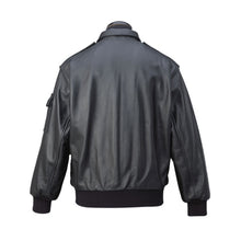 Load image into Gallery viewer, Men’s Aviator A-2 Black Tornado Bomber Jacket Leather Outlet