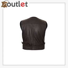 Load image into Gallery viewer, Cowboy Brown Fringes Leather Vest