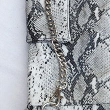 Load image into Gallery viewer, Crazy Black and white Real Cowhide snake print leather cargo spiked pants Leather Outlet