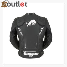 Load image into Gallery viewer, Custom Black And White Racing Motorcycle Jacket - Leather Outlet