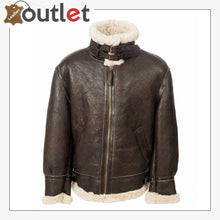 Load image into Gallery viewer, Flight B3 Aviator Bomber Leather Brown Jacket - Leather Outlet