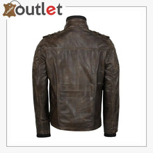 Load image into Gallery viewer, Classic Style Genuine Mens Motorcycle Leather Ridding Jacket - Leather Outlet