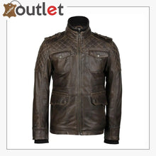 Load image into Gallery viewer, Classic Style Genuine Mens Motorcycle Leather Ridding Jacket - Leather Outlet