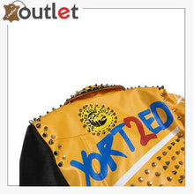 Load image into Gallery viewer, Graffiti Punk Style Biker Leather Jacket