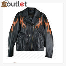Laden Sie das Bild in den Galerie-Viewer, Harley Davidson Biker Leather Jacket Black Womens