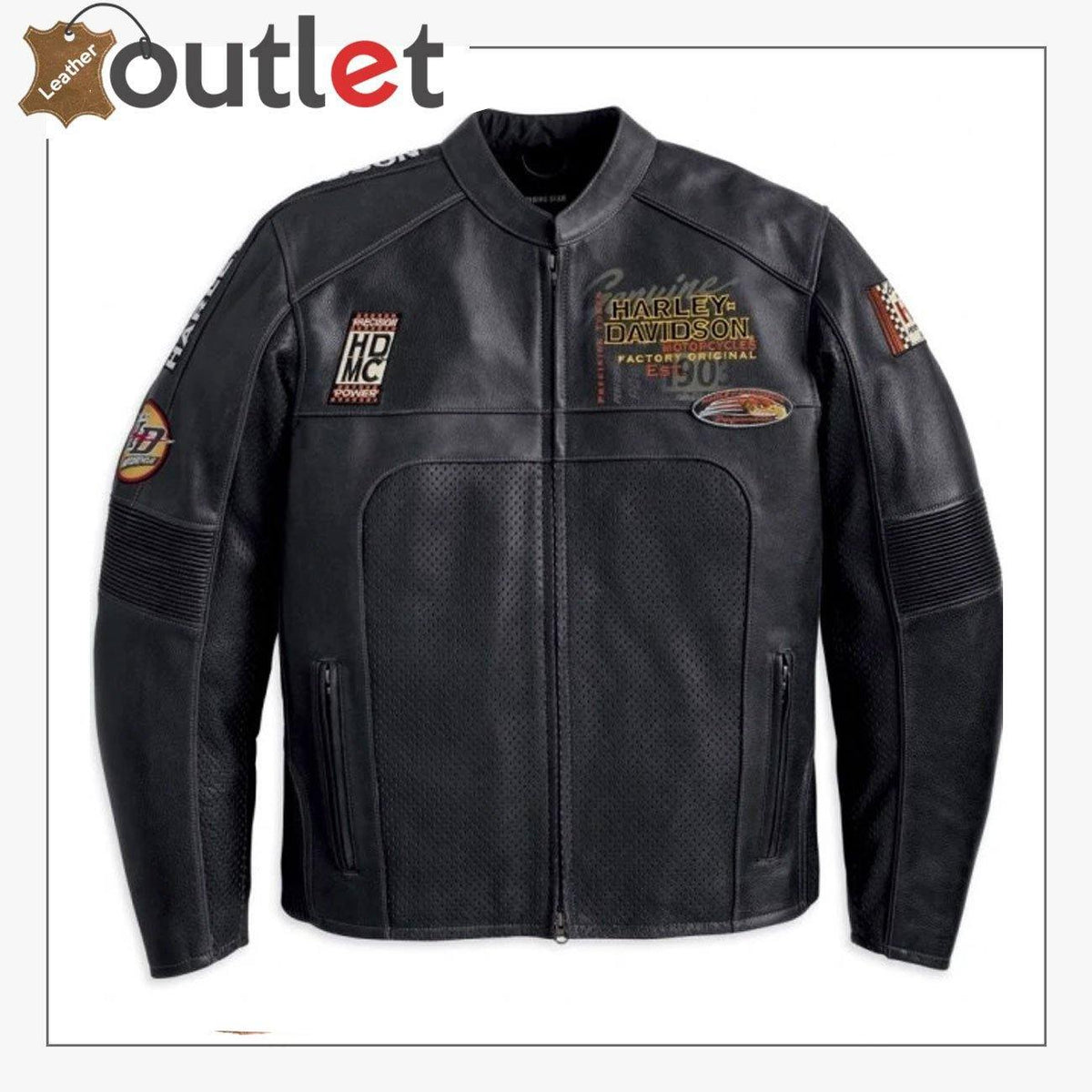 Harley Davidson Men s Regulator Perforated Black Leather Jacket