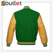 Load image into Gallery viewer, Navy Blue Wool & Gold Leather Sleeves jacket