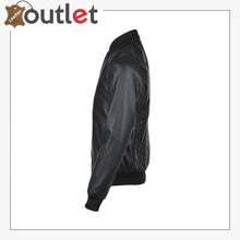 Load image into Gallery viewer, Leather Bomber Jacket Black